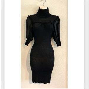NWOT 3/4 sleeve Bebe knit body con dress. Sz XS